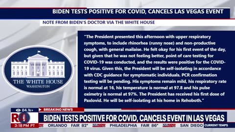 BREAKING Biden tests positive for COVID, CONVENIENT OR KARMA cancels Las Vegas event
