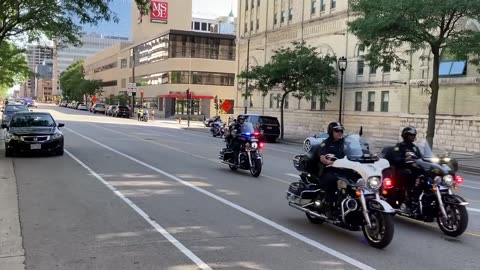 Watch Donald Trump's motorcade in downtown Milwaukee