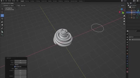 Different process of making procedural cupcakes in Blender, tenth step.