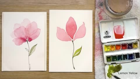 Quick learning - layered petals - watercolor painting technique, easy to learn!2