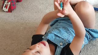 Little girl adorably struggles to sing the alphabet