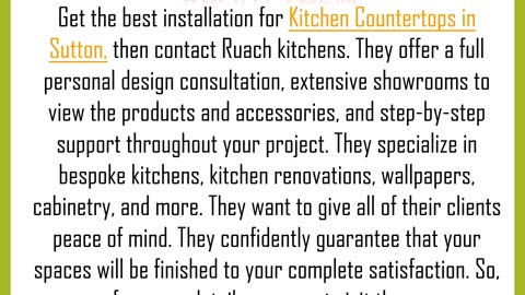 Get the best installation for Kitchen Countertops in Sutton