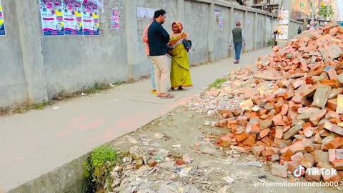 A boy justify to begs woman