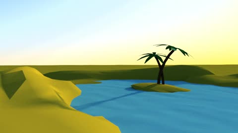 Oasis low poly in 3Ds max