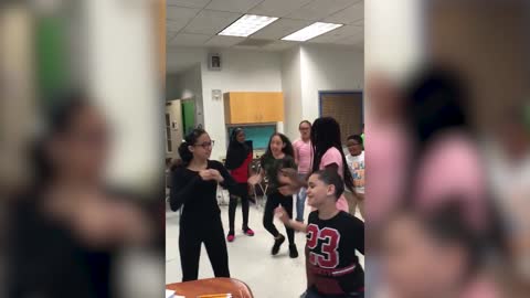 Middle Schoolers in Bronx, New York, dancing to Drake's "Kiki"