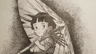 Grave of the Fireflies - Setsuko - Stippling - Ink Dot Art - speed drawing