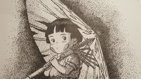 Grave of the Fireflies - Setsuko - Stippling - Ink Dot Art - speed drawing