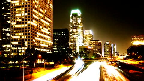 Time lapse of an avenue overnight