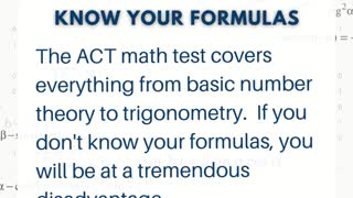 ACT Tip: Know your math formulas!