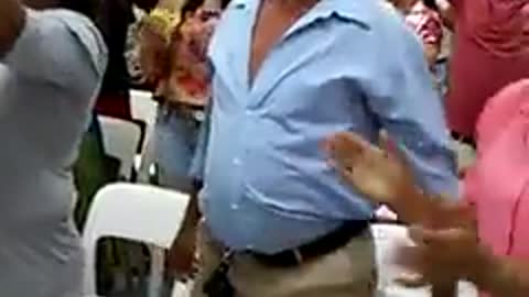 Man does funny dance in church