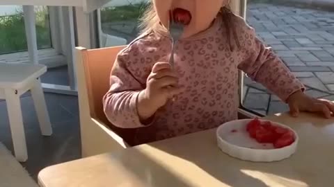 Cute baby 💜| watermelon 🍉|funny video|