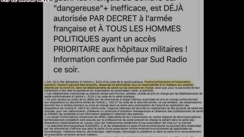 PENDANT QUE LES GOYS ÉTAIENT CONFINÉS AVEC DU DOLIPRANE, LES ÉLITES SE SOIGNAIENT CHEZ RAOULT !