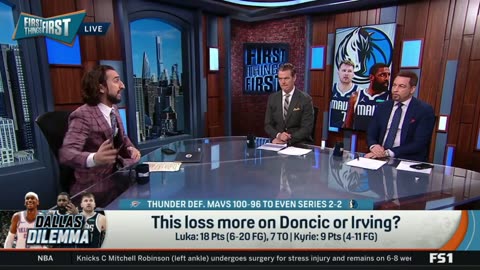 FIRST THING FIRST Nick Wright reacts to Luka & Kyrie fail offense as Mavs fall to Thunder 100-96