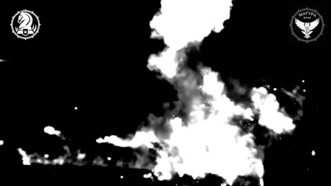 A Russian Zemledeliye minelaying system is destroyed in a spectacular explosion