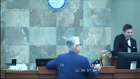 FULL A man attacked a Clark County judge in court today after she denied his probation