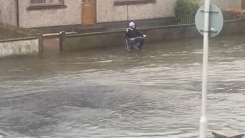 Fishing in a Flooded Road