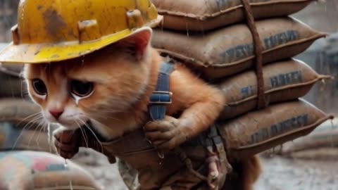 Ai Cat Has to Work Hard To Survive in this World #Aicat #Aivideo #Work #Cat