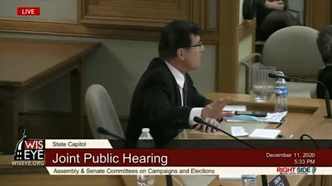 Wisconsin Election Board Rep Speaks at Wisconsin Legislature Hearing on Election Integrity. 12/10/20