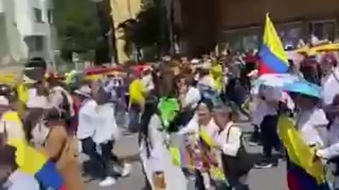 Manifestantes en Colombia