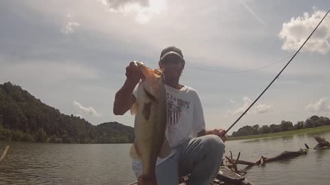 Flipping a Holston River slab.