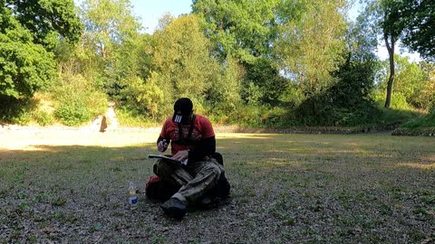 Vlog at a Roman amphitheatre. Silchester.