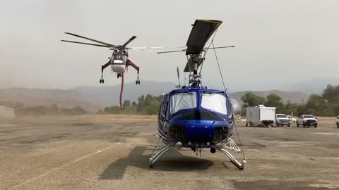 Helicopter “9 Hotel Tango” takes off from Woodlake airport