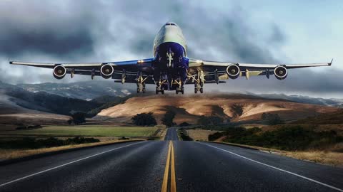 A plane taking off from a public road is worth seeing