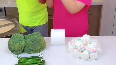 Ice cream challenge! 🍨 Macaron cake vs green chili