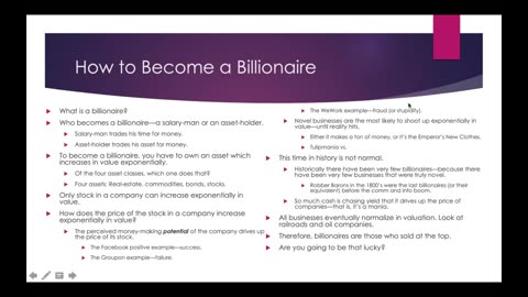 Weekly Webinar #19 - How to Become a Billionaire