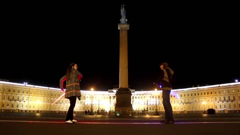 Lightsaber fight in St. Petersburg