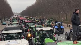 Farmers in Berlin en masse today demanding the government withdraw plans to ..