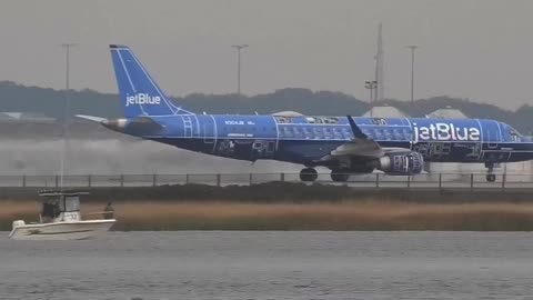 4K JetBlue "Blueprint" Livery JFK 4L Awesome Departure