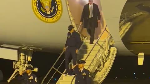 Plane Tired: COVID Biden Looks Exhausted Walking Off Air Force One in Delaware [Watch]