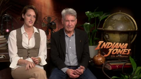 Harrison Ford & Phoebe Waller-Bridge talk Indy 5, fedoras and time travel