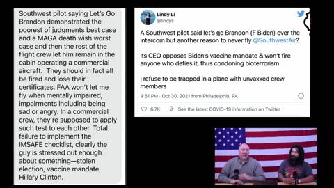 Southwest Airlines Pilot says "Let Go Brandon" CNN loses mind