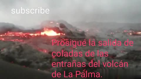 Prosigue la salida de coladas de las entrañas del volcán de La Palma