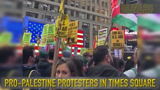Pro-Palestine protesters in Times Square