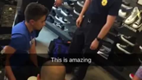 Kid gets his fingers stuck in a bench