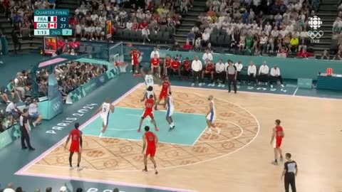 Canada vs france full highlights half 1 2 aug 6 2024 olympic men’s basketball quarterfinals