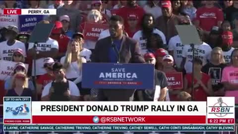 Herschel Walker speaks at Trump Rally in Perry, GA