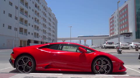 Fast and luxurious red car