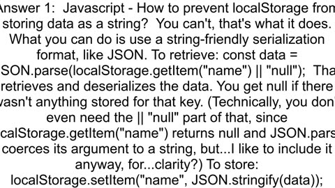 Javascript How to prevent localStorage from storing data as a string