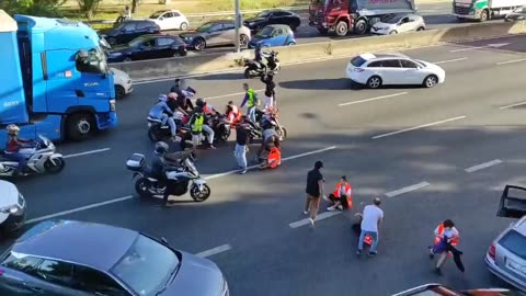 Climate Change Activists in Portugal Get Dragged Out by Drivers