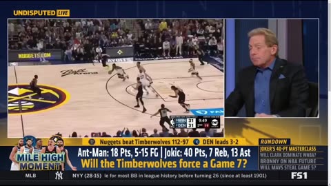 UNDISPUTED Skip Bayless reacts Jokic's 40 Pts as Nuggets beat Timberwolves 112-97 to take 3-2 lead