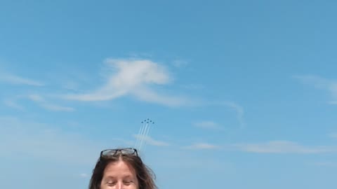 Sandy beach thunderbirds flyover