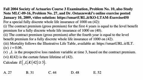 Exam LTAM exercise for October 19, 2021