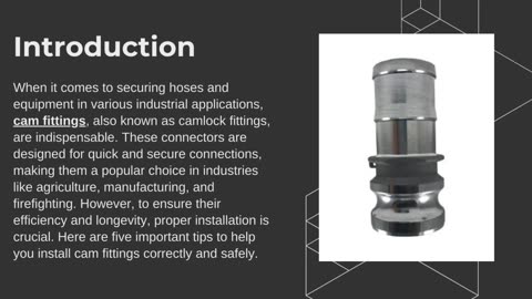5 Important Installation Tips for Cam Fittings