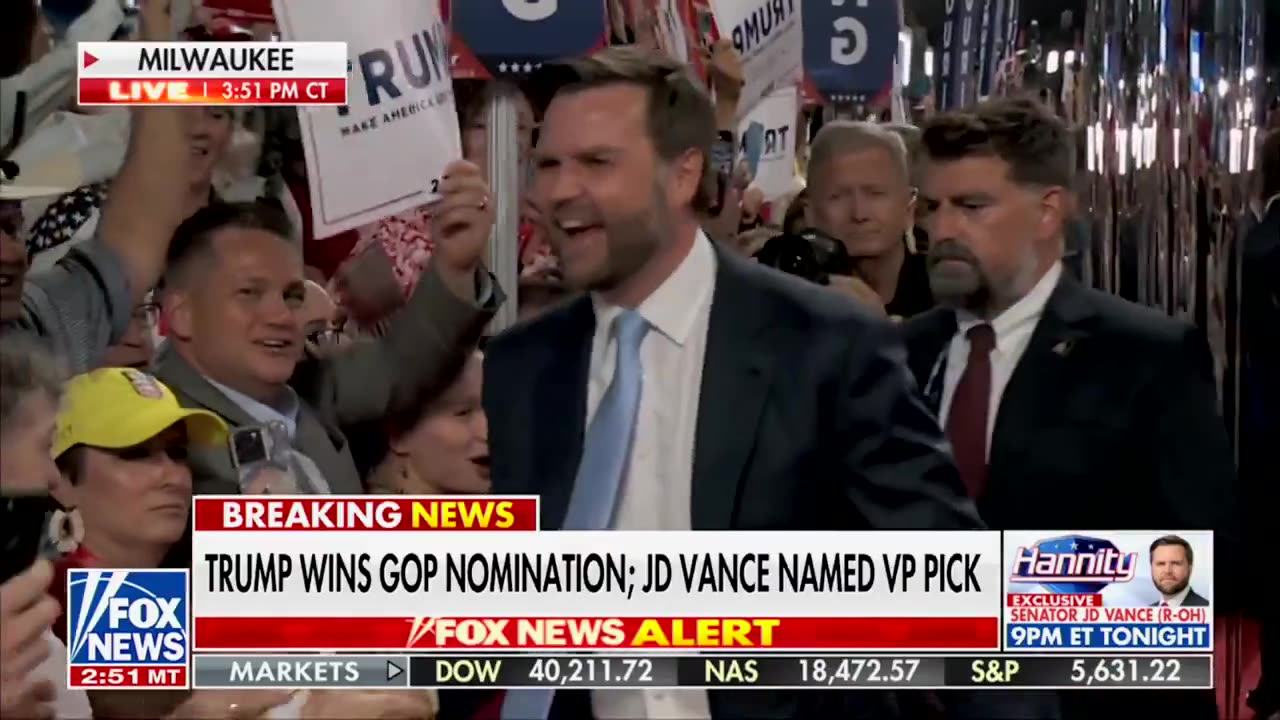 JD Vance Walks Into RNC Convention