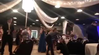 Guy fails dirty dancing jump on woman at wedding