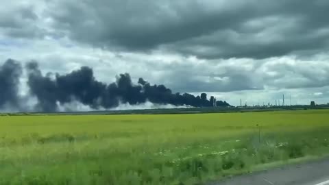 Fire at the Oil refinery in Lysychansk